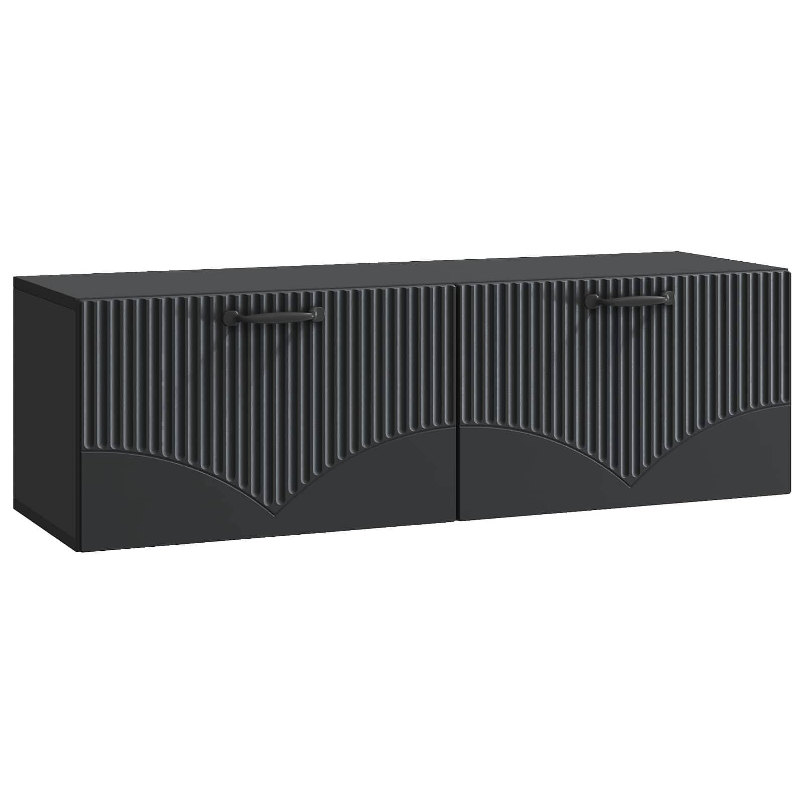 Mobile Porta TV da Muro Montaggio a parete Nero 98 x 31 x 30 cm | homemem39