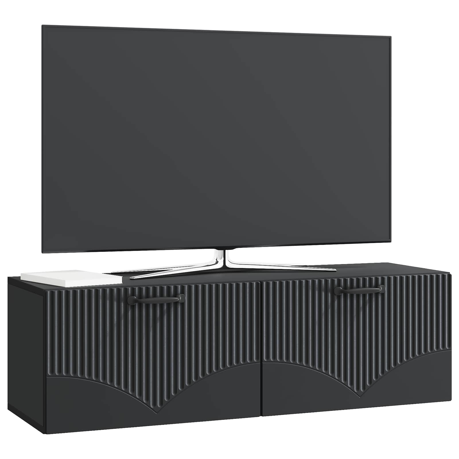 Mobile Porta TV da Muro Montaggio a parete Nero 98 x 31 x 30 cm | homemem39