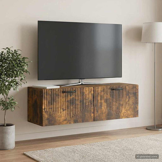 Mobile Porta TV da Muro Rovere Fumo 98 x 31 x 30 cm