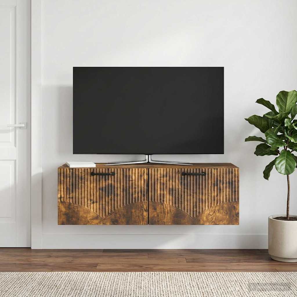 Mobile Porta TV da Muro Rovere Fumo 98 x 31 x 30 cm