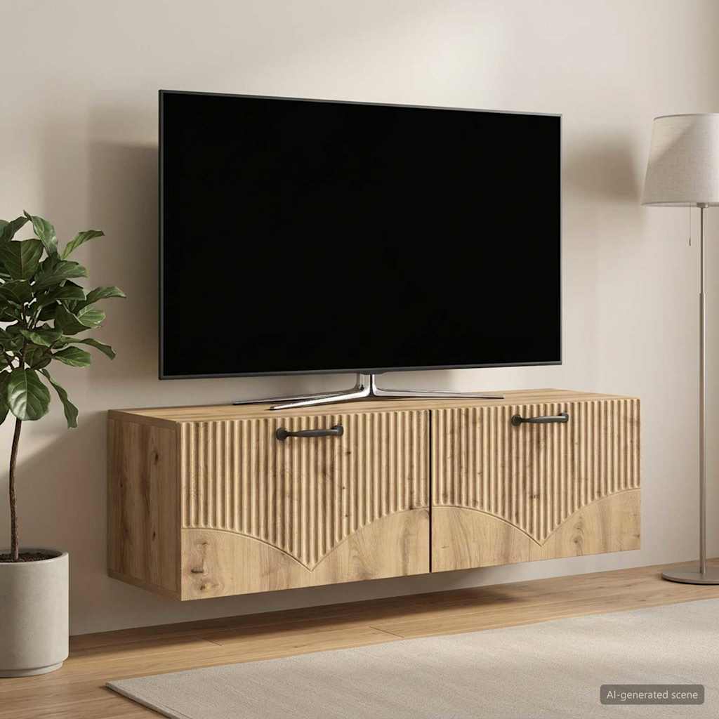 Mobile Porta TV da Muro Rovere Artigianale 98 x 31 x 30 cm
