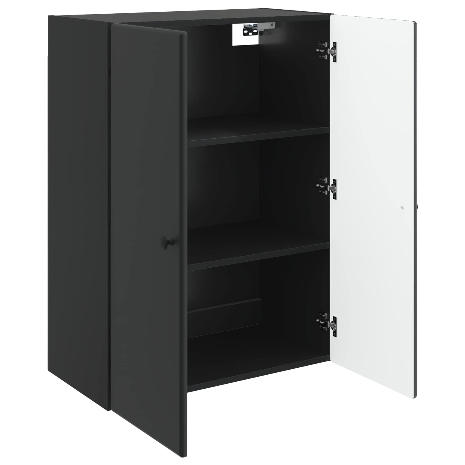 Mobiletto a muro Nero 66 x 34,5 x 90 cm Legno ingegnerizzato | homemem39