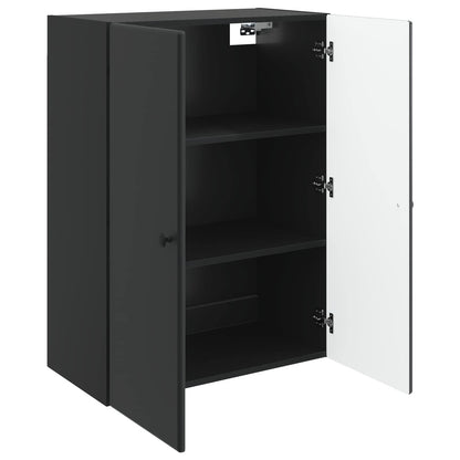 Mobiletto a muro Nero 66 x 34,5 x 90 cm Legno ingegnerizzato | homemem39