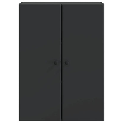 Mobiletto a muro Nero 66 x 34,5 x 90 cm Legno ingegnerizzato | homemem39