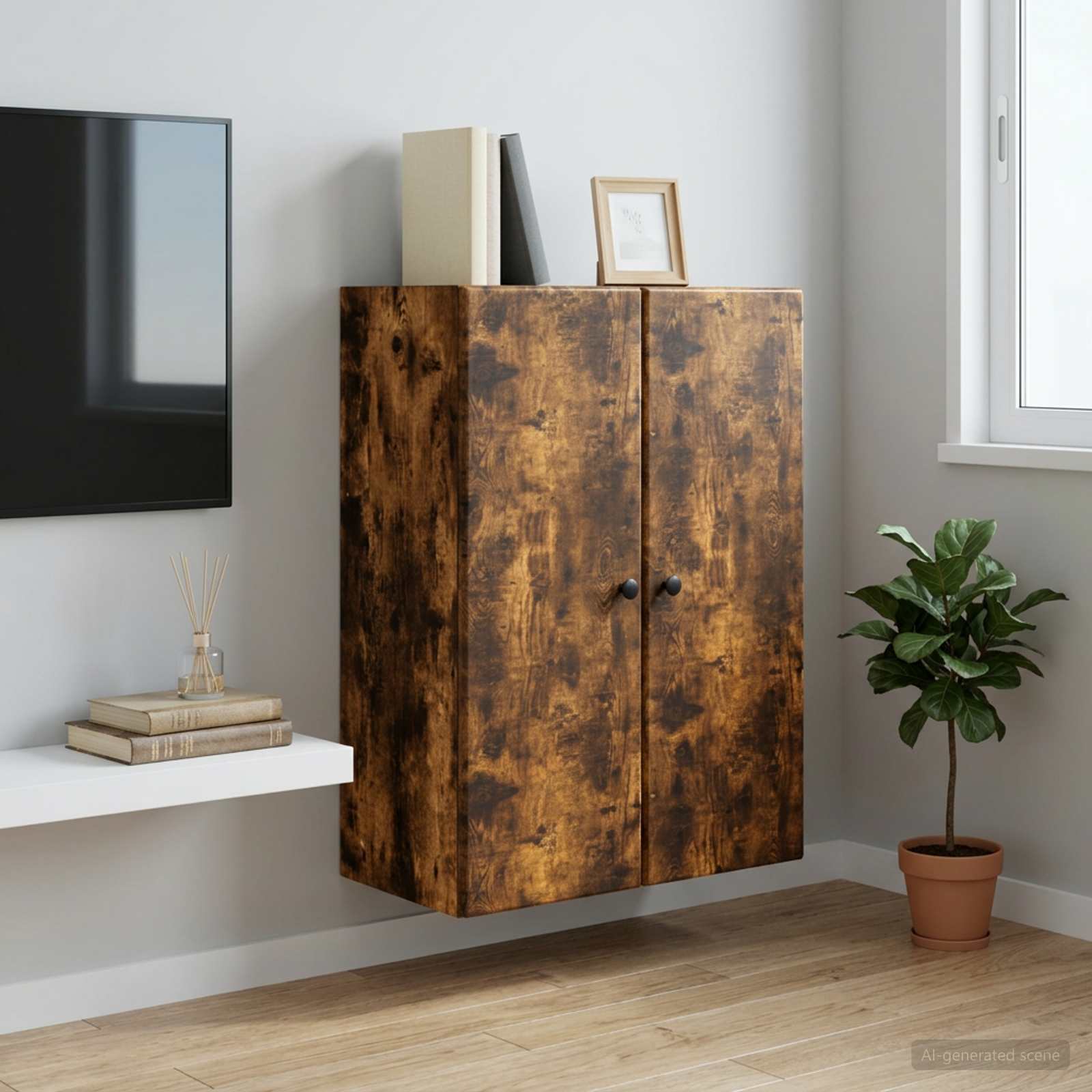 Mobiletto a muro Rovere Fumo 66 x 34,5 x 90 cm | homemem39