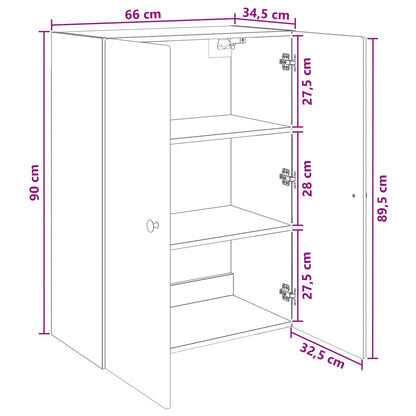 Mobiletto a muro Rovere Fumo 66 x 34,5 x 90 cm | homemem39