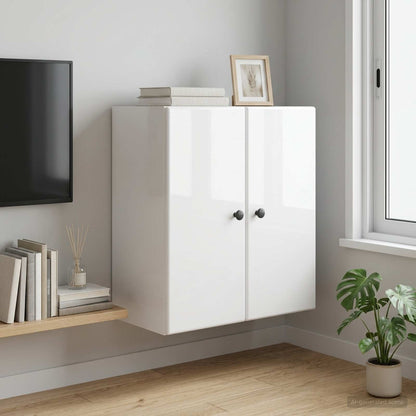 Mobiletto a muro Bianco Lucido 59 x 31 x 60 cm