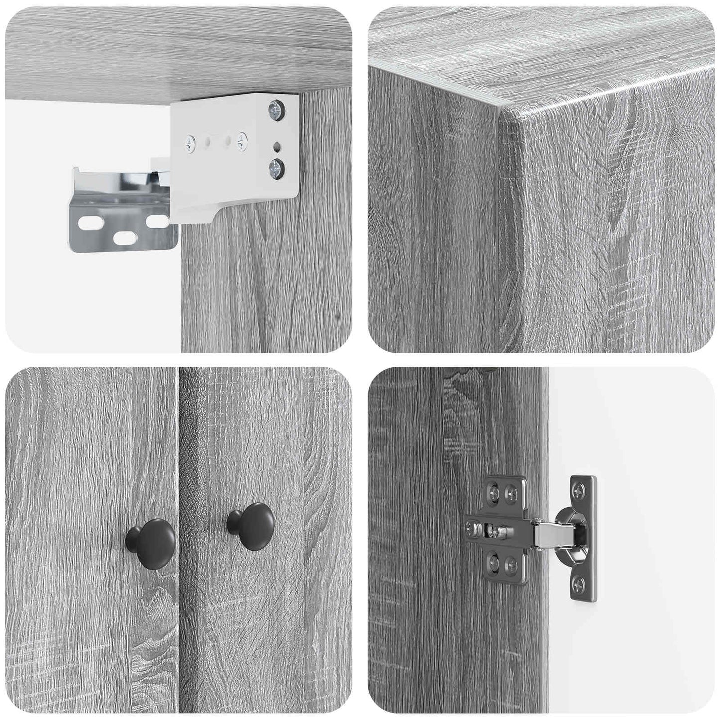 Mobiletto a muro Sonoma grigio 59 x 31 x 60 cm | homemem39