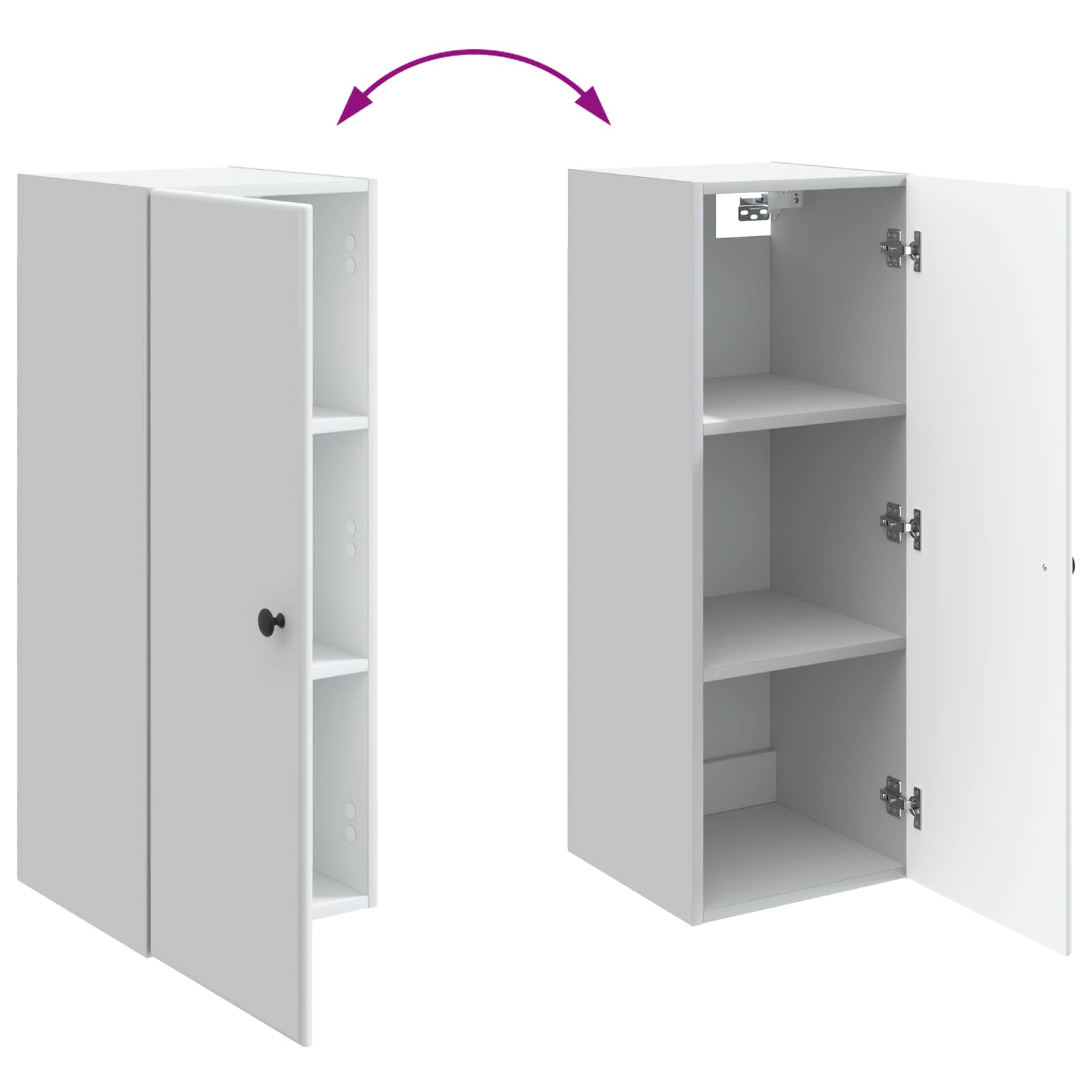 Mobiletto a muro Bianco 33 x 34,5 x 90 cm Legno ingegnerizzato | homemem39