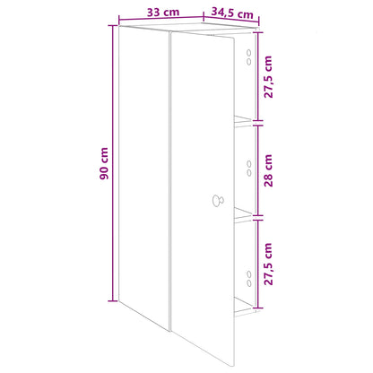 Mobiletto a muro Bianco 33 x 34,5 x 90 cm Legno ingegnerizzato | homemem39