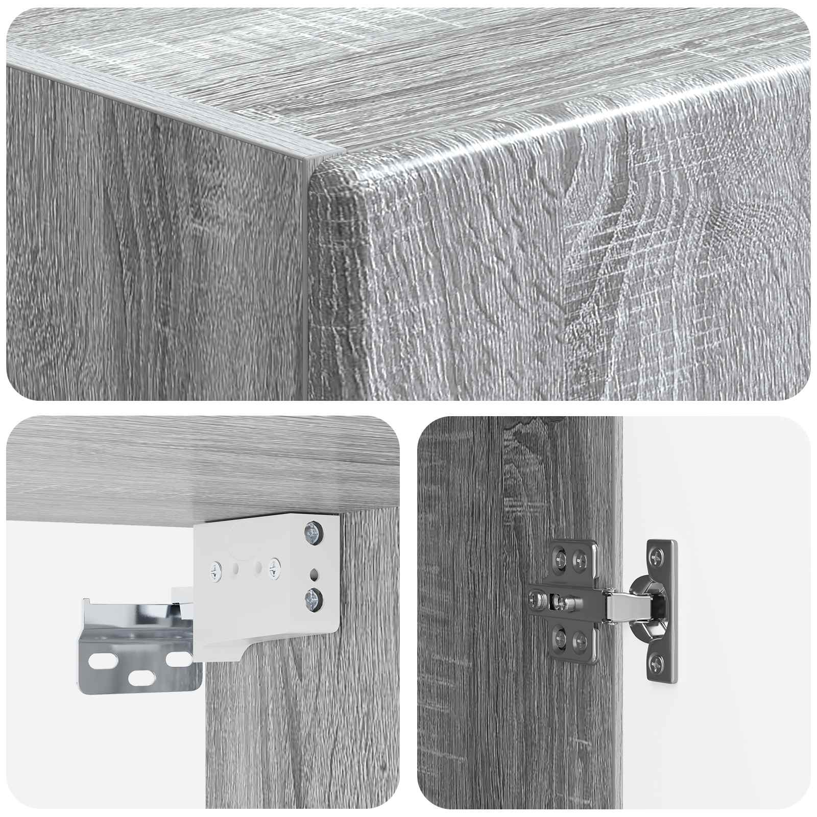 Mobiletto a muro Sonoma grigio 33 x 34,5 x 90 cm | homemem39