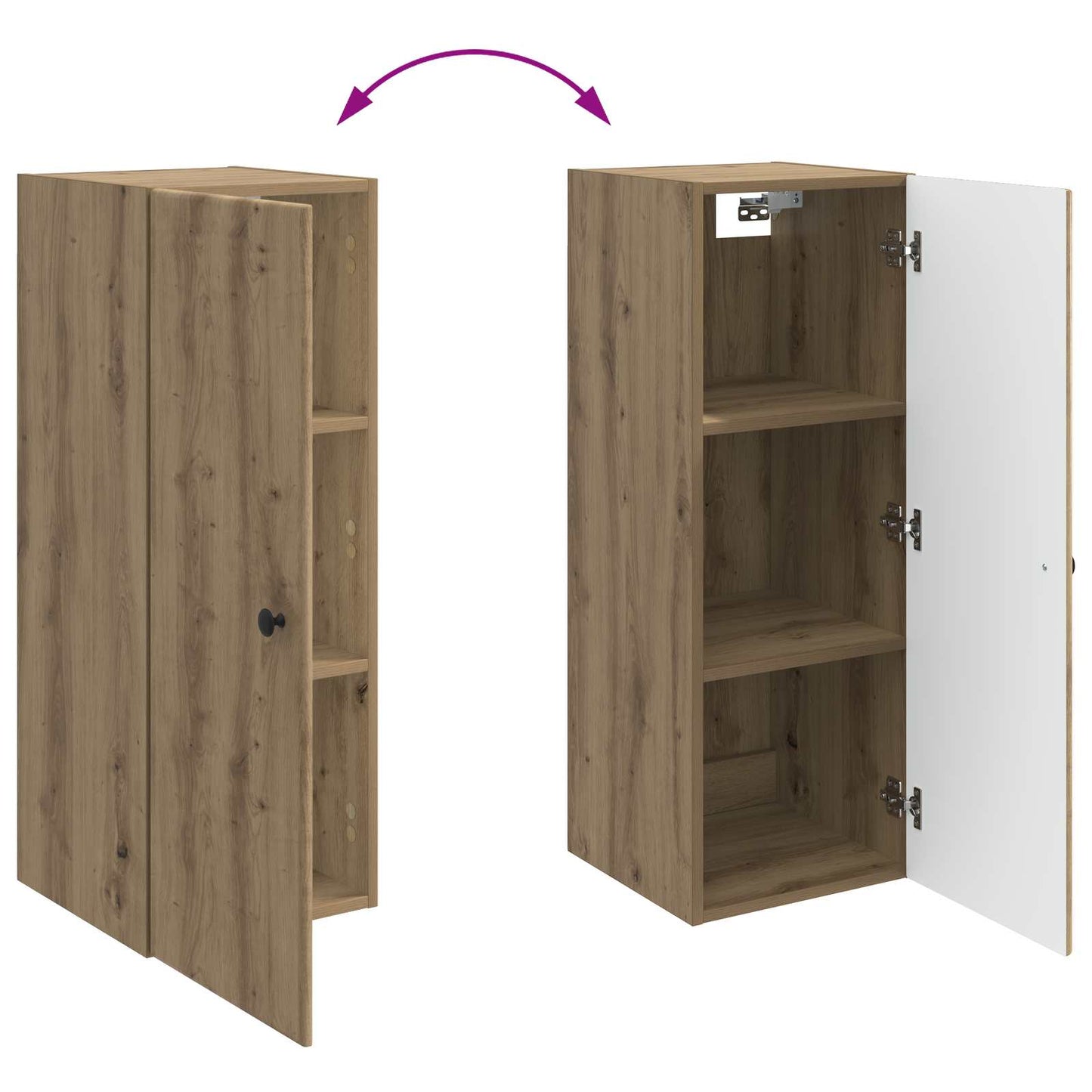 Mobiletto a muro Rovere Artigianale 33 x 34,5 x 90 cm | homemem39