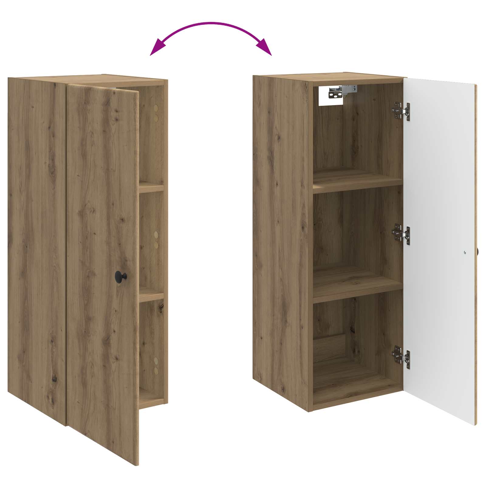 Mobiletto a muro Rovere Artigianale 33 x 34,5 x 90 cm | homemem39