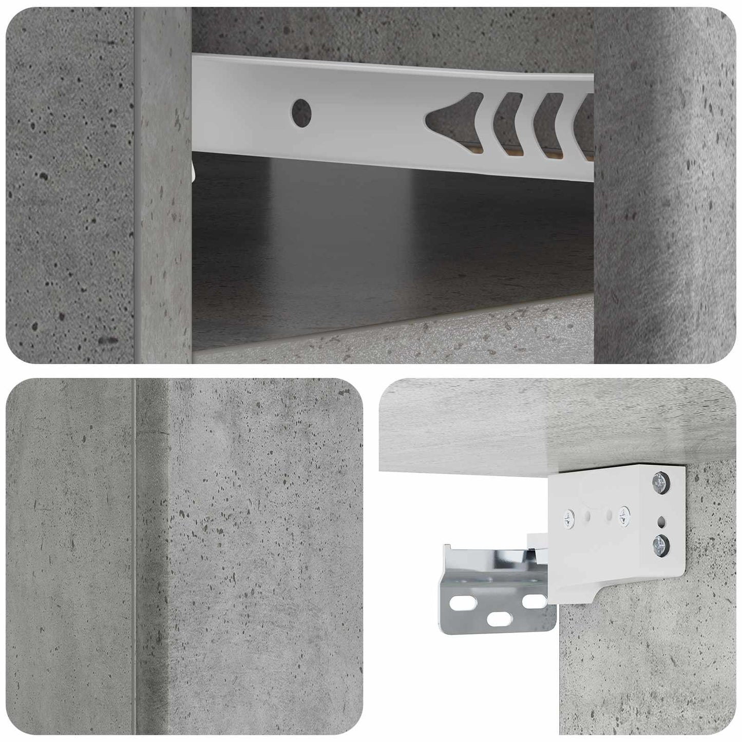 Mobiletto da notte a muro con cassetto 2 pcs Grigio Cemento | homemem39