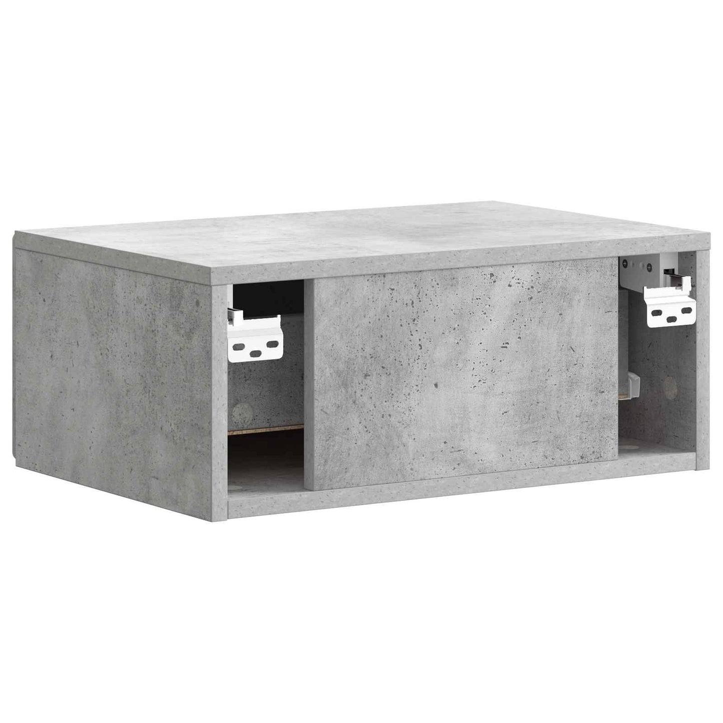 Mobiletto da notte a muro con cassetto 2 pcs Grigio Cemento | homemem39
