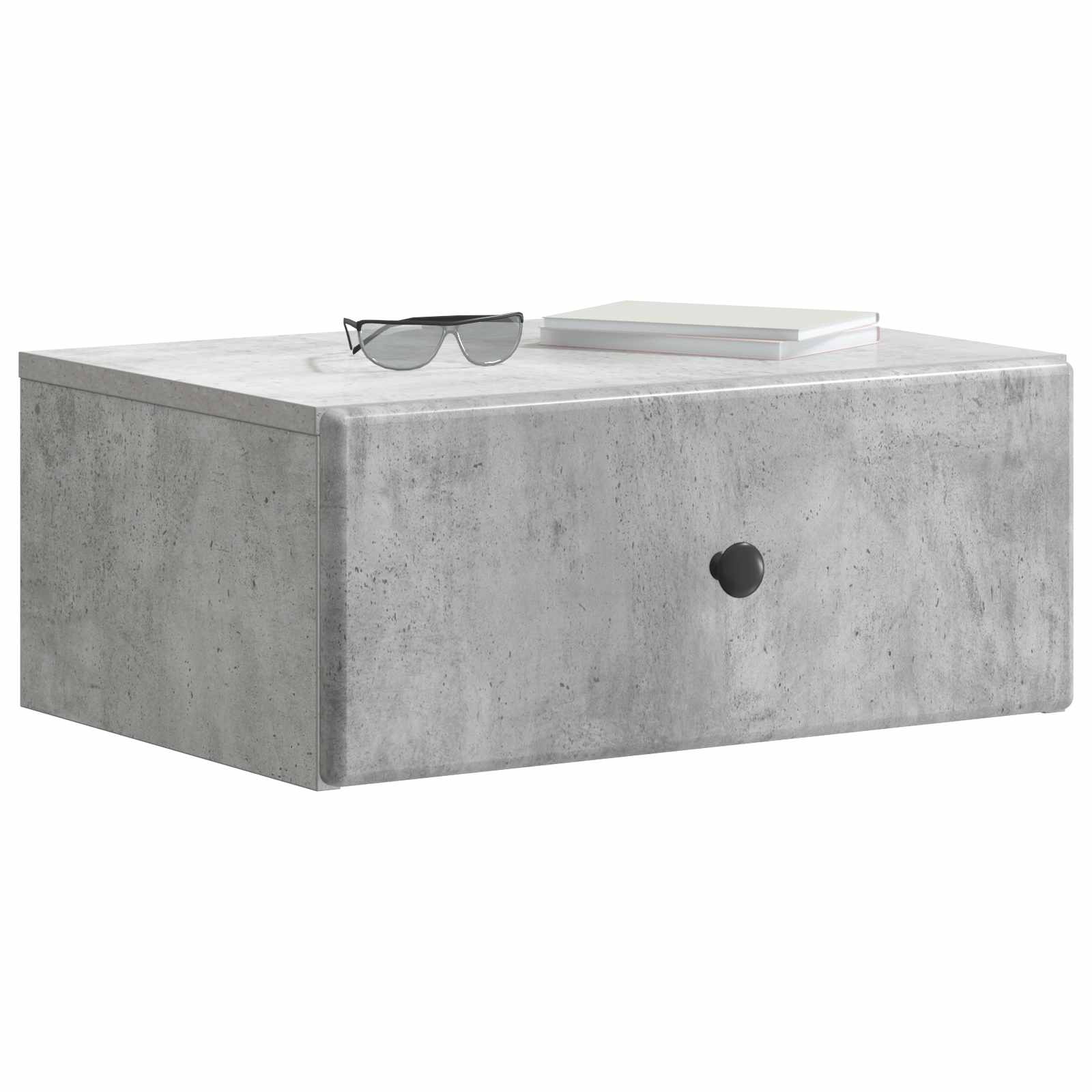 Mobiletto da notte a muro con cassetto 2 pcs Grigio Cemento | homemem39