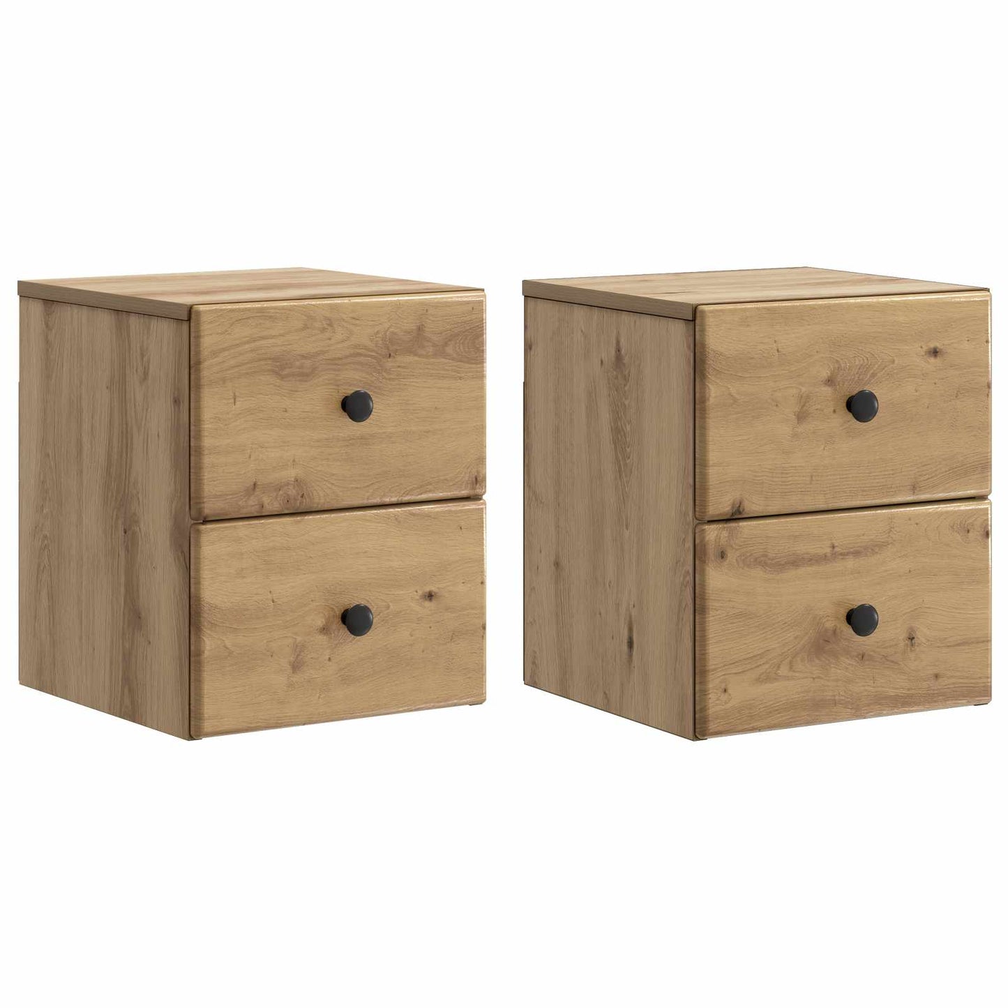 Mobiletto da notte a muro 2 pz Rovere Artigianale