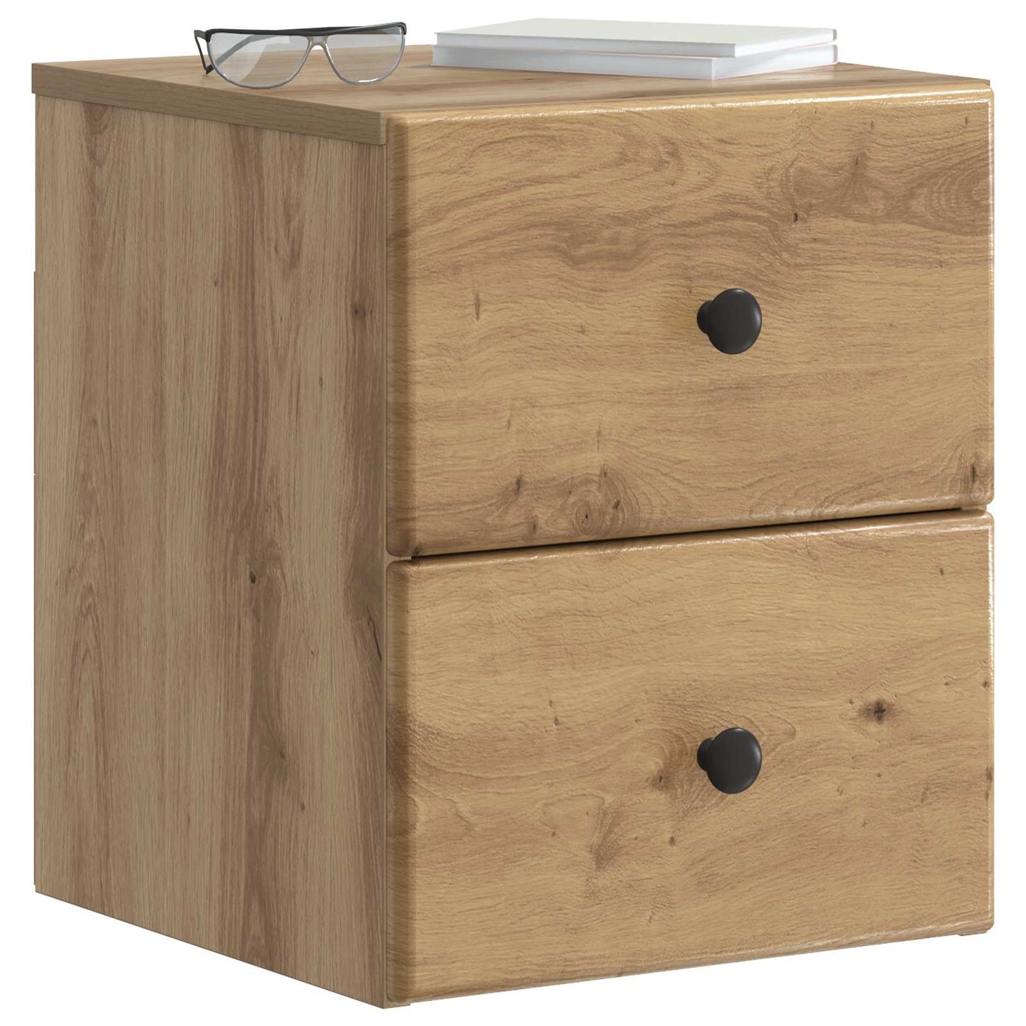 Mobiletto da notte a muro con cassetto 2 pcs Rovere Artigianale | homemem39