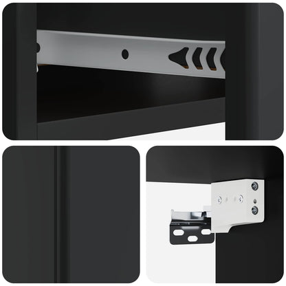 Tavolino da Parete Laterale Nero 59 x 34,5 x 17 cm | homemem39