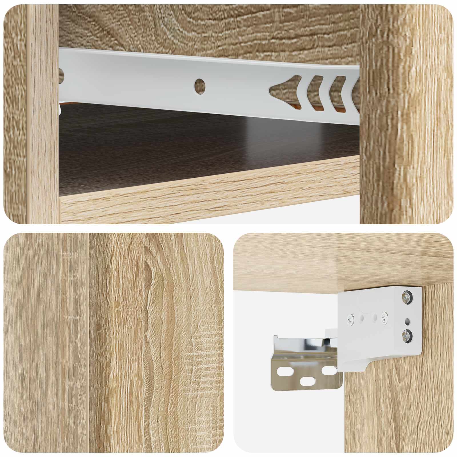 Tavolino da Parete Laterale Rovere Sonoma 59 x 34,5 x 17 cm | homemem39