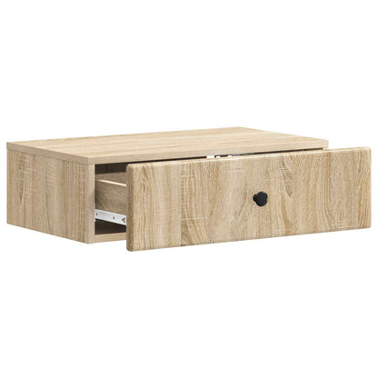 Tavolino da Parete Laterale Rovere Sonoma 59 x 34,5 x 17 cm