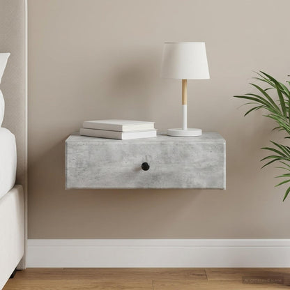 Tavolino da Parete Laterale Grigio Cemento 59 x 34,5 x 17 cm