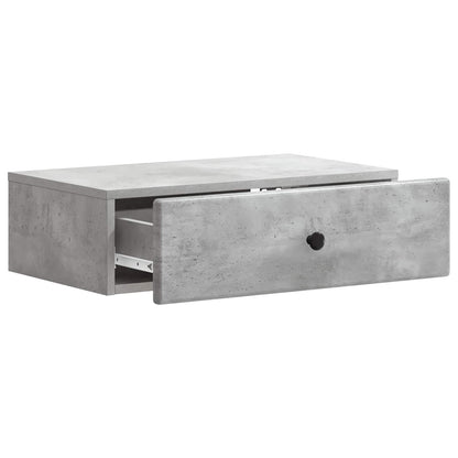 Tavolino da Parete Laterale Grigio Cemento 59 x 34,5 x 17 cm