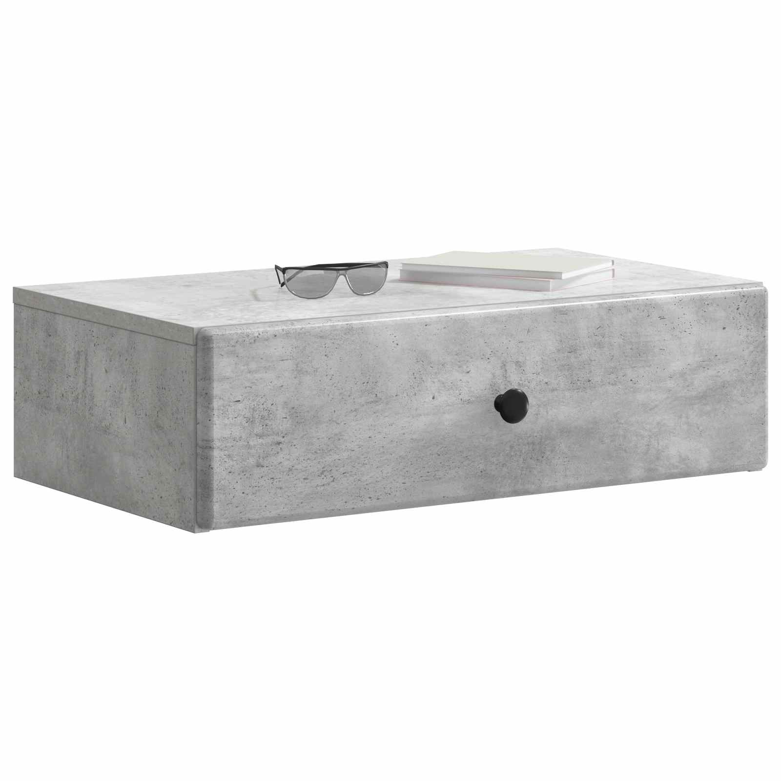Tavolino da Parete Laterale Grigio Cemento 59 x 34,5 x 17 cm | homemem39