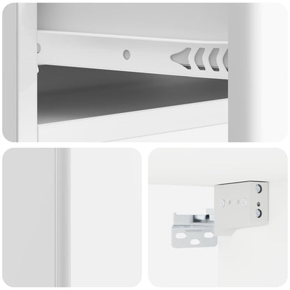 Tavolino da Parete Laterale Bianco Lucido 59 x 34,5 x 17 cm | homemem39
