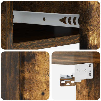 Tavolino da Parete Laterale Rovere Fumo 59 x 34,5 x 17 cm