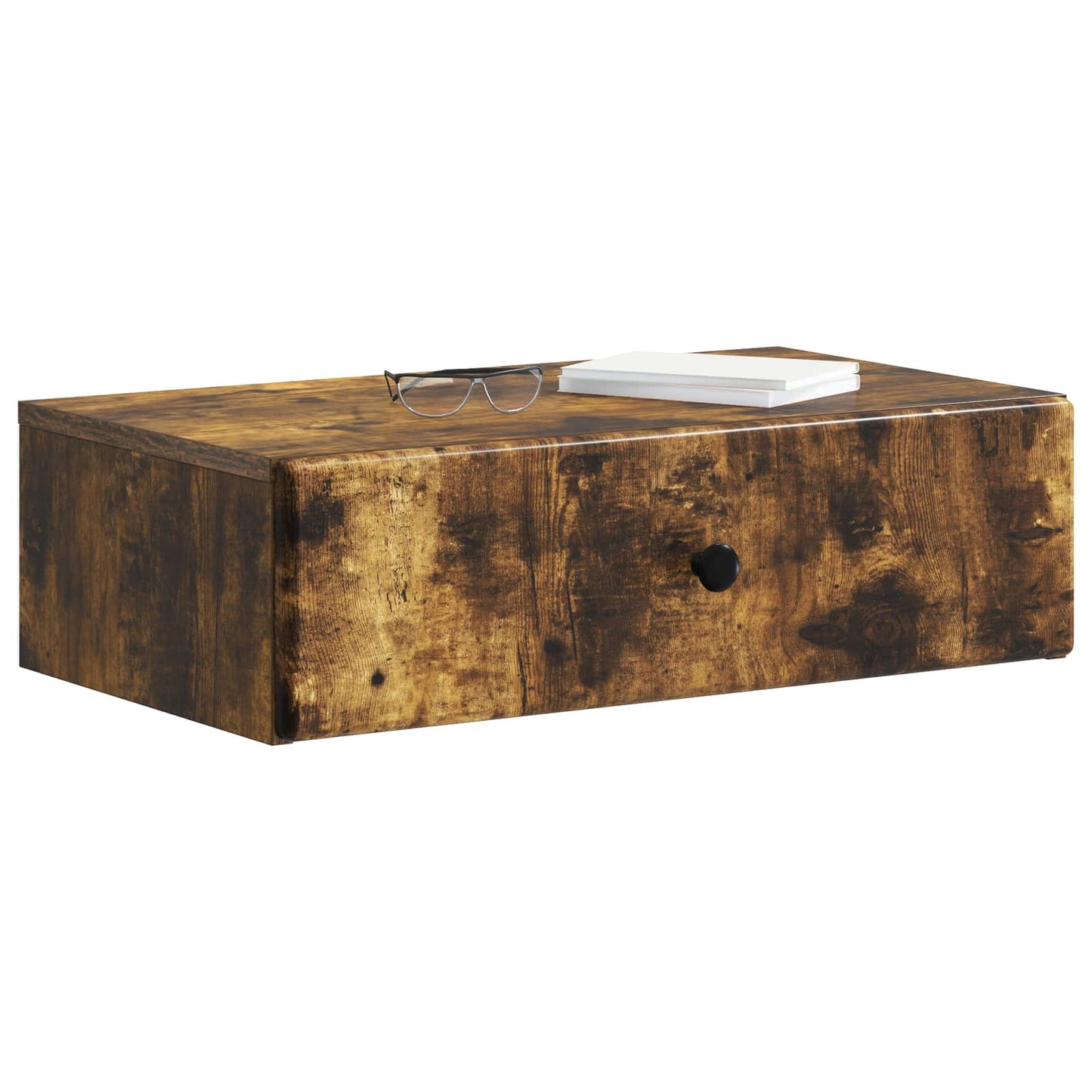 Tavolino da Parete Laterale Rovere Fumo 59 x 34,5 x 17 cm
