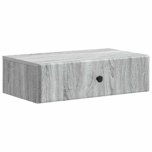 Tavolino da Parete Laterale Grigio Sonoma 59 x 34,5 x 17 cm | homemem39