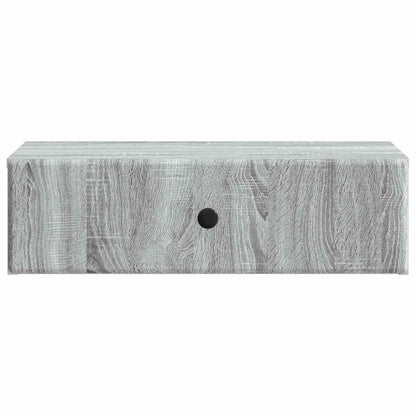 Tavolino da Parete Laterale Grigio Sonoma 59 x 34,5 x 17 cm