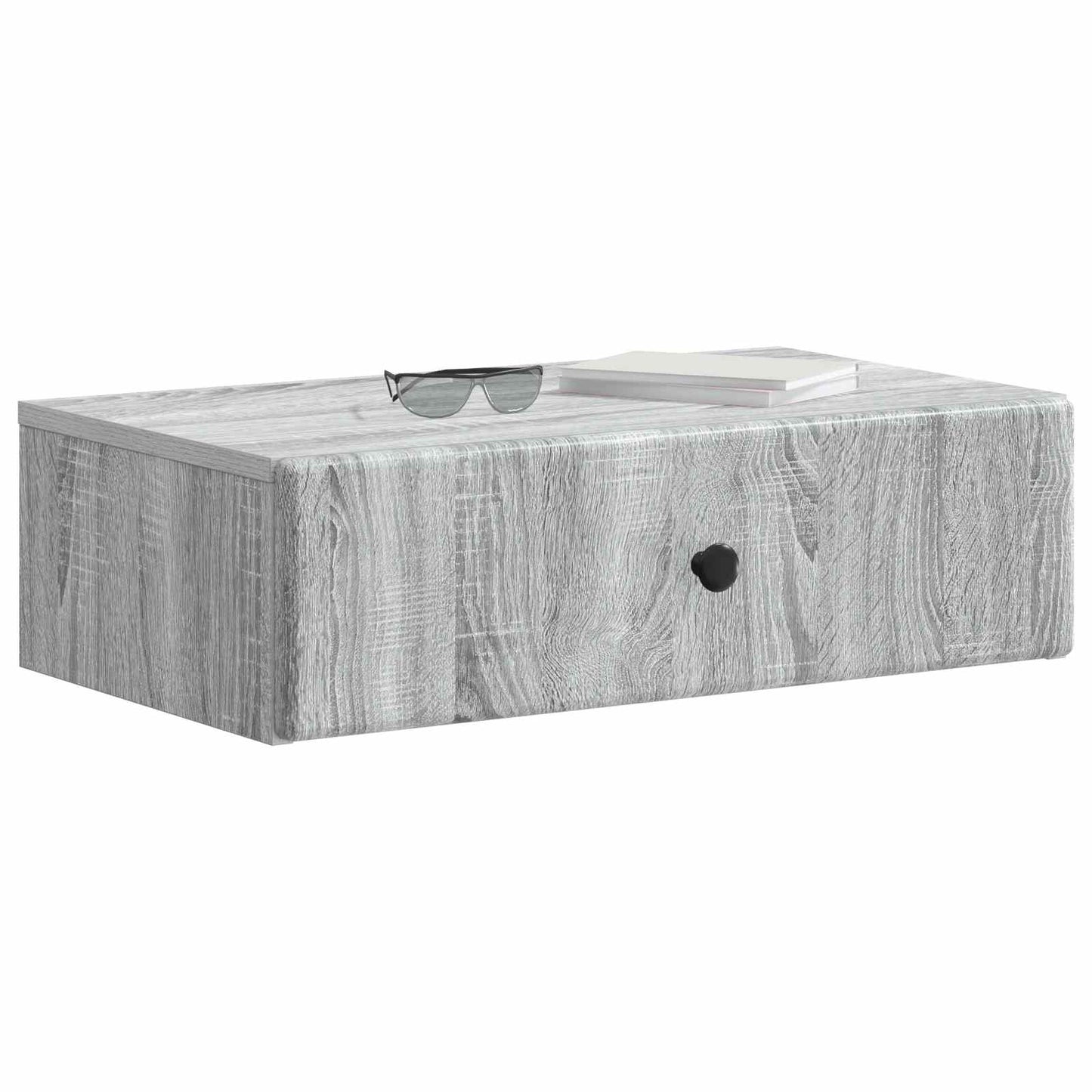 Tavolino da Parete Laterale Grigio Sonoma 59 x 34,5 x 17 cm