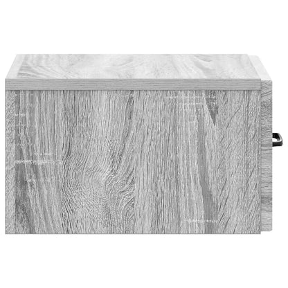 Tavolino da Parete Laterale Grigio Sonoma 59 x 34,5 x 17 cm