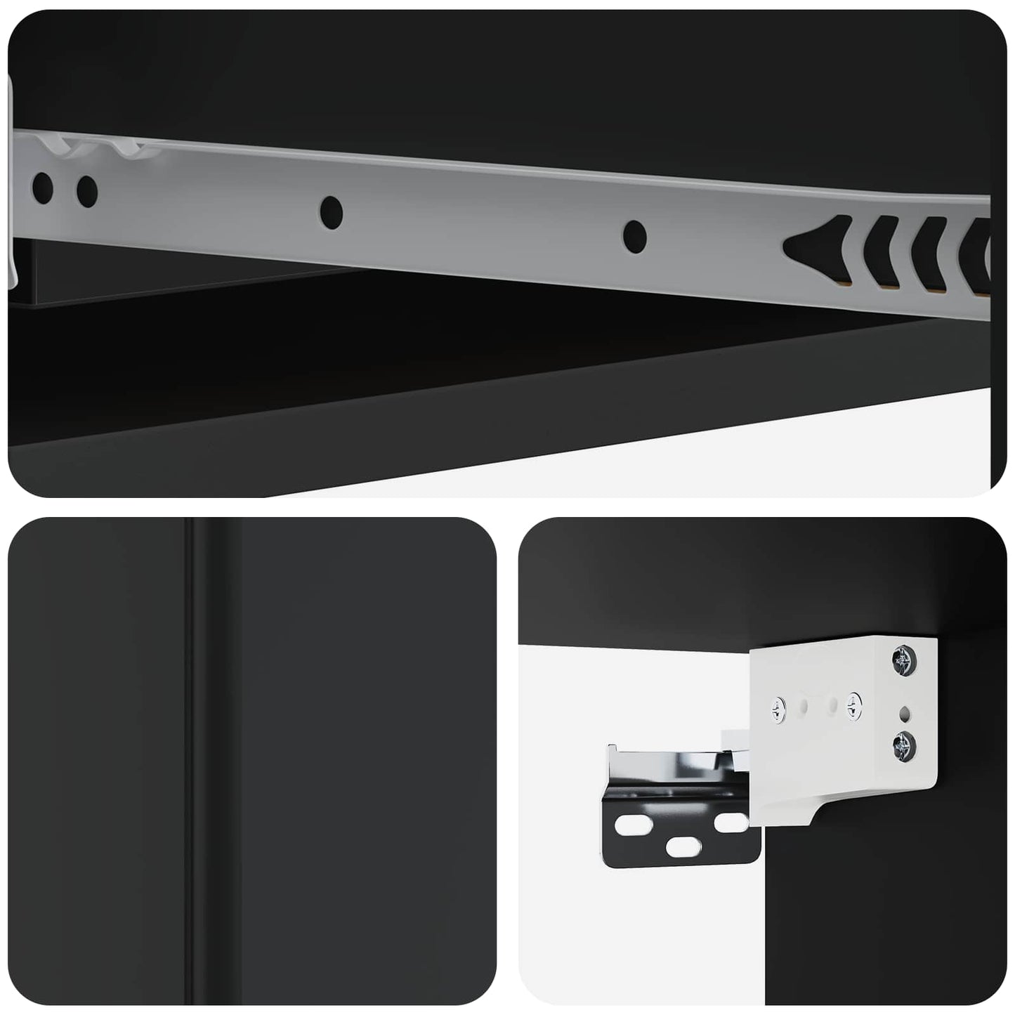 Tavolino da Parete Laterale Nero 87,5 x 34,5 x 17 cm | homemem39