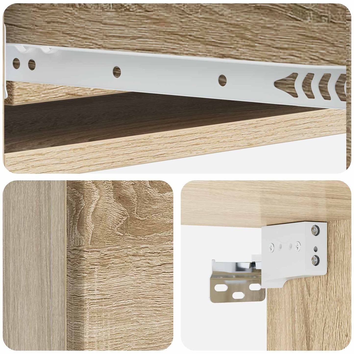 Tavolino da Parete Laterale Rovere Sonoma 87,5 x 34,5 x 17 cm | homemem39