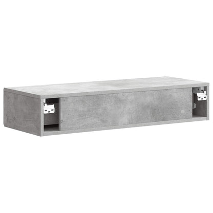 Tavolino da Parete Laterale Grigio Cemento 87,5 x 34,5 x 17 cm