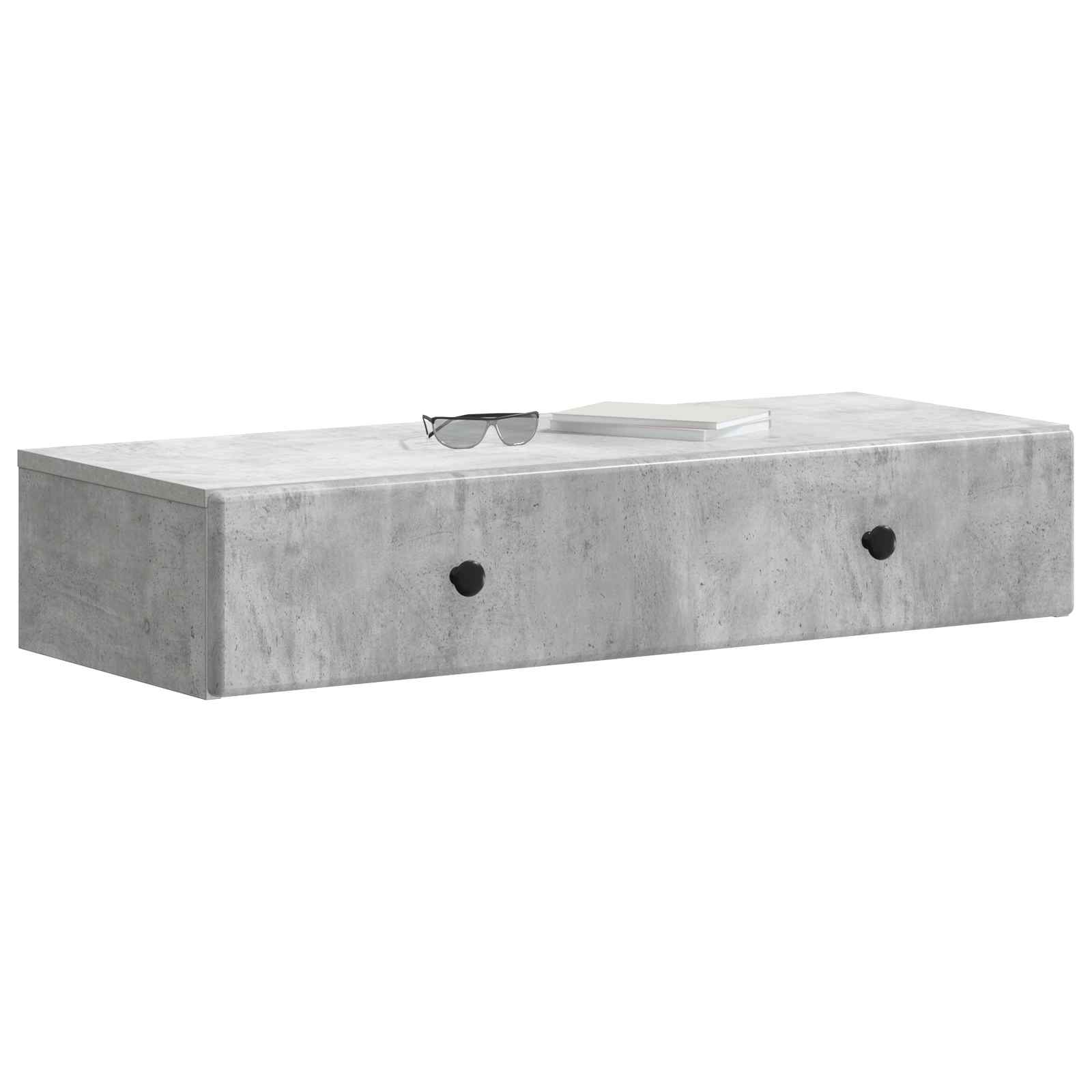 Tavolino da Parete Laterale Grigio Cemento 87,5 x 34,5 x 17 cm | homemem39