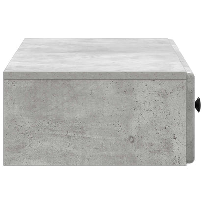 Tavolino da Parete Laterale Grigio Cemento 87,5 x 34,5 x 17 cm