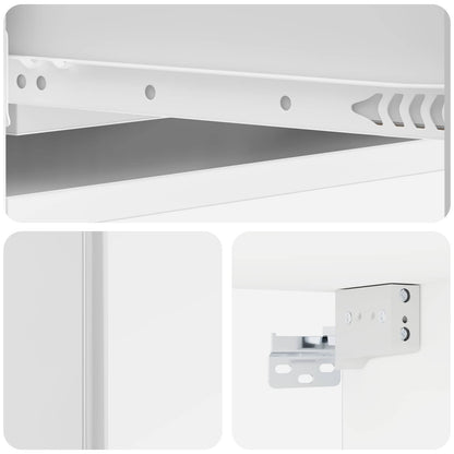 Tavolino da Parete Laterale Bianco Lucido 87,5 x 34,5 x 17 cm | homemem39