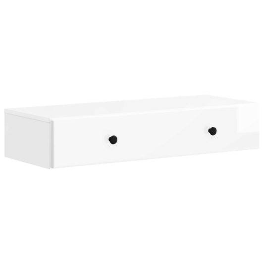 Tavolino da Parete Laterale Bianco Lucido 87,5 x 34,5 x 17 cm | homemem39