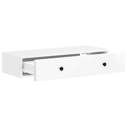 Tavolino da Parete Laterale Bianco Lucido 87,5 x 34,5 x 17 cm | homemem39