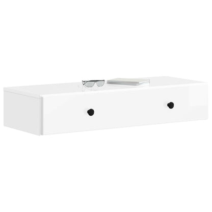 Tavolino da Parete Laterale Bianco Lucido 87,5 x 34,5 x 17 cm | homemem39