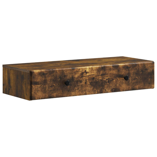 Tavolino da Parete Laterale Rovere Fumo 87,5 x 34,5 x 17 cm