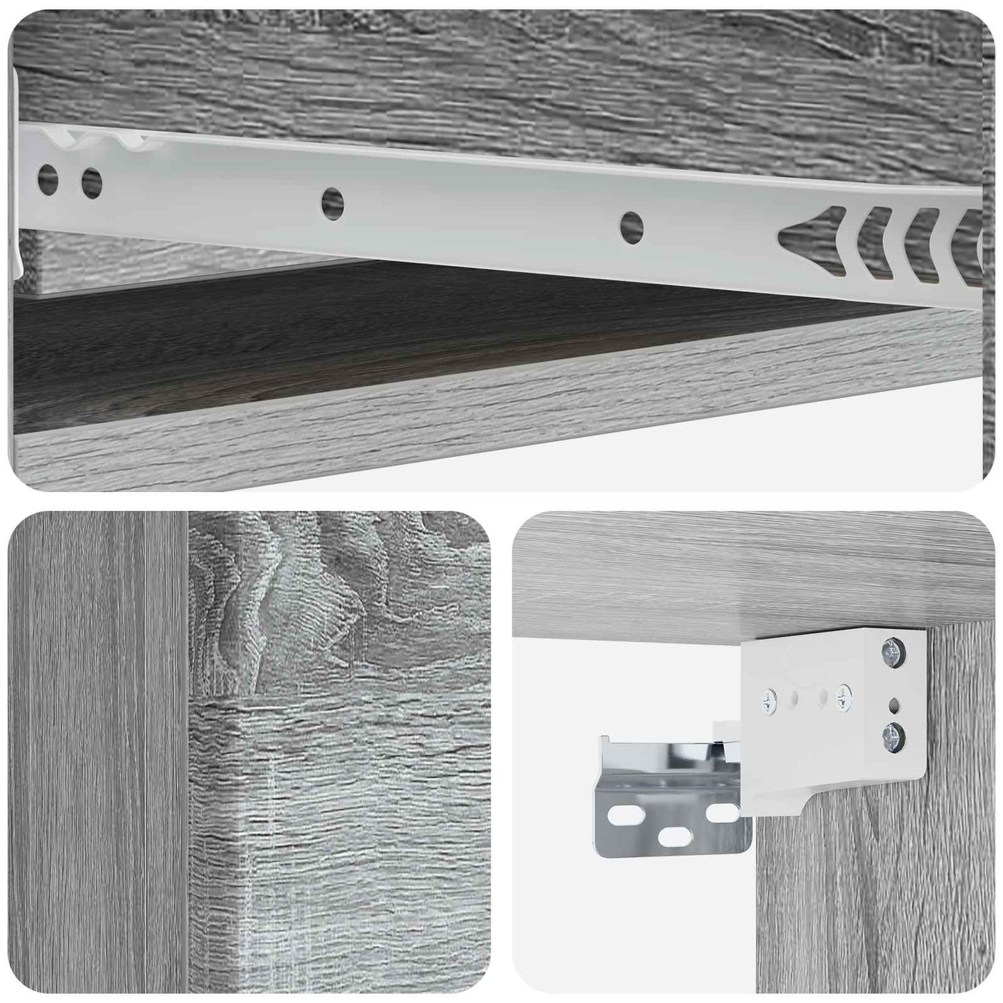 Tavolino da Parete Laterale Grigio Sonoma 87,5 x 34,5 x 17 cm | homemem39