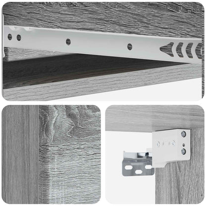 Tavolino da Parete Laterale Grigio Sonoma 87,5 x 34,5 x 17 cm | homemem39