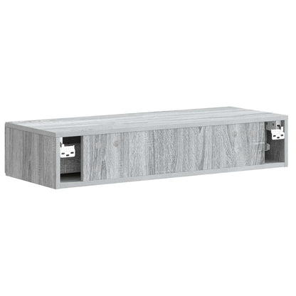 Tavolino da Parete Laterale Grigio Sonoma 87,5 x 34,5 x 17 cm | homemem39