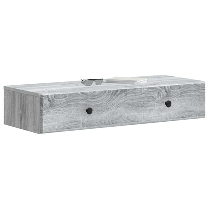 Tavolino da Parete Laterale Grigio Sonoma 87,5 x 34,5 x 17 cm | homemem39