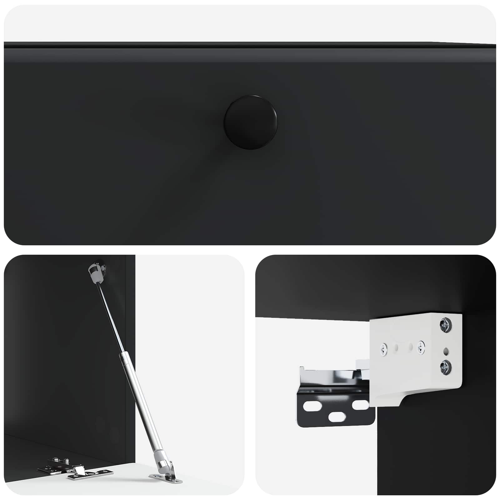 Mobile Porta TV da Muro Nero 59,5 x 41 x 30 cm | homemem39
